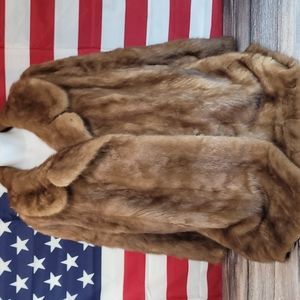 Vintage Real Mink Women Mink Fur Swing Coat Luxurious Mid Length SZ XL 16-22